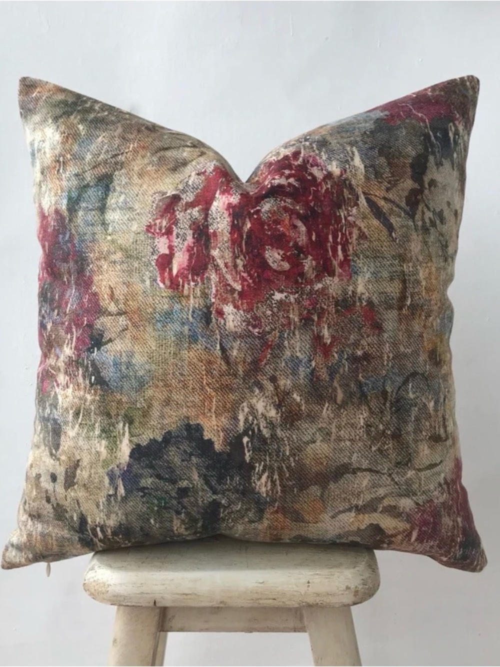 Floral Cotton Velvet Pillows- 18x18”